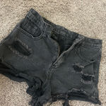 SheIn Shorts Jean Black Distressed Photo 1