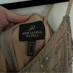 Adrianna Papell Champagne Beaded Sequin Wedding Guest Dress Photo 3