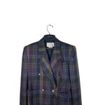 VTG 90s Plaid Blazer Women’s 6 Casual Corner Gold Button Double Breasted Preppy Purple Photo 1