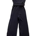 Derek Heart Black Jumpsuit Women’s Size M Side White Stripe Belted Sleeves Photo 5