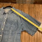 frame denim FRAME Seam Detail shoreline wash Short Sleeve Button Up Denim Mini Dress Blue XL Photo 6