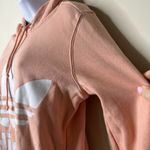 Adidas  Women's Blush Pink Big Trefoil Logo Hoodie Sweatshirt Pullover Small Photo 2