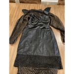 Fernando Sanchez Vintage brocade eyelet Long Sleeve black gold midi retro Dress Size XS Photo 14