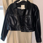 Stoosh Faux leather cropped Jacket Photo 0