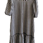 Divided H&M Gingham Check Black and White Babydoll Dress Short Sleeve NWT Medium Photo 0