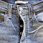 Levi's  Ribcage Straight Jeans 11" Ankle Button Fly Medium Wash Blue 24x27 Photo 2