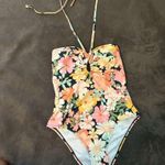 Shade & Shore NWOT Halter Keyhole One Piece Swimsuit -  Multi Floral small 4-6 Photo 2