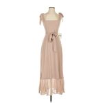 Show Me Your Mumu  Claire Midi Dress in Soft Beige Chiffon S NWT Photo 3
