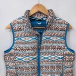 Ariat Ideal Down Western Aztec Vest Large White Blue Brown Polyester Pockets Photo 1