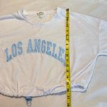 Derek Heart  Los Angeles Cropped Top Terry Cloth Juniors Size XL White Blue Photo 4
