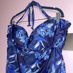 NEW Simply Fit Swim Dress Women 3X Blue Floral One Piece Swimsuit Photo 1