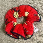 Aerie  Red Holiday Christmas Lights Antlers Smiley® Flannel Sleep Scrunchie Photo 1