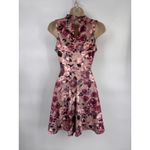 Mi ami Soft Grunge Velvet Mini Skater Dress Womens XS Pink Romantic Floral Photo 4