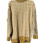 Joie Oversized Gingham Plaid Button Front Cardigan Yellow Mustard White Sz XL Photo 1
