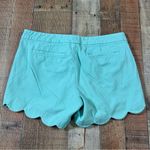 Lilly Pulitzer Scallop Hem Aqua Mint Shorts Size 6 Cotton Blend Summer Preppy Photo 1