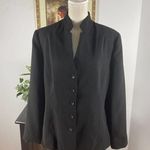 Bill Blass Vintage Size 14 Suit Black Long Sleeve Open Button Shoulder Padded Photo 1