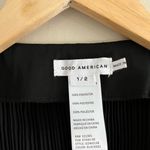 Good American  Black Pleated Mini Dress Dramatic Sleeves Open Back 1/2 Photo 6