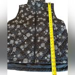 Lands' End Insulated Vest Black White Snowflakes Womens Size Medium Petite New Photo 11