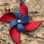 Coach Leather Pinwheel Bag Charm Key Ring Photo 1