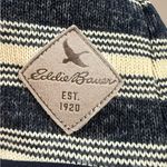 Eddie Bauer | Navy & Cream Stripe Fleece Hoodie Size M Photo 3
