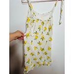 Slate + Willow White Lemon Print Sweetheart Neckline Tie Shoulders Dress Small Photo 6
