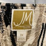 JM Collection Long sleeve tan, white and black blouse Photo 2