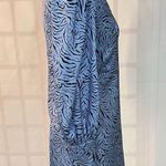 Soul of Mu NWT Blue Satin Long Sleeve Animal Print Mini Dress Size Small Photo 3