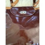 Brown Tote Bag Purse Shoulder Bag Vintage Style Flap Over Closure Work‎ School Photo 1