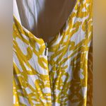 Maeve Anthropologie  Yellow White Patterned wide leg Jumper maxi 8 resort wear Photo 11