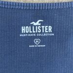 Hollister  Ribbed Stretch Scoop Neck Short Sleeve Crop Top in Blue Women's Medium Photo 2