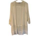 Kell Parker white crochet open coverup robe size small Photo 8