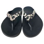 OOFOS OOLALA Luxe Sandal Animal Print Women's Size 9 Black Photo 4