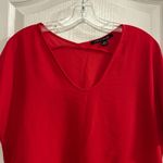Zac & Rachel Red Lace Trim V Neck Short Sleeve Women Top Size S Photo 4
