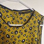 ZARA  Sleeveless Shift Dress Yellow Navy Geometric Button Back S Photo 8