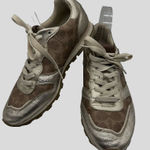 Coach  C118 Runner Womens Size 8.5‎ Gold Brown Monogram Metallic Lace Up Sneakers Photo 0
