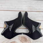 Vintage Black Suede High Heeled Booties with Bow Detail Sherpa Lined 3” Heel Size 6 Photo 2