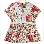 Torrid NWT  Babydoll Gauze Crochet Lace-Up Plus Size Top Photo 2