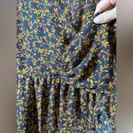 Old Navy Black Floral Long Sleeve Midi Dress Ruffle Hem Flowy Fit Women’s XL Photo 4