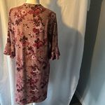 Almost Famous  Burgundy Floral Open Cardigan Photo 4