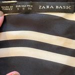 ZARA Basic Black And White Striped Long Sleeve Button Front Blouse Size S Photo 6