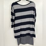 Garnet Hill  Top Womens black gray Stripe Layered Scoop Neck Beachy Boho size xs Photo 10
