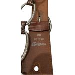 Brighton Vintage Tooled Silver Oval Link Belt Brown Leather Western Boho Y2K 30 Photo 4