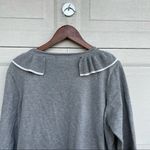 Carmen Marc Valvo Sweater Gray Grey White Ruffle Plus Size 2X Photo 4