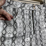 Pretty Little Thing  Faux Leather Pants Sz 10 Pull On White Snake reptile PU Photo 2