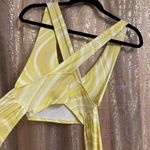 Urban Outfitters Yellow White Criss Cross Tie Back Swirl Crop Top, M NWOT Photo 4