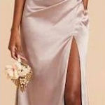 Birdy Grey NWT  Catherine Beige Satin‎ Slip Maxi Dress Wedding Guest Formal XL Photo 0