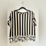 Kenzo Striped & Floral Bateau Neck Top Black Size undefined Photo 3
