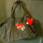 Disney Vintage  Mickey Mouse Black Red Duffel Bag Photo 0