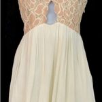 Tularosa Ivory With Nude Embroidered Top Mini Dress Spaghetti Straps Size XS Photo 1