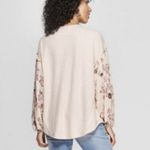 Knox Rose  Thermal Long Sleeve Top Light Pink Floral Photo 2